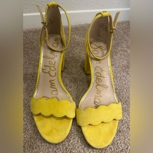 Sam Edelman Yellow Scalloped Heels